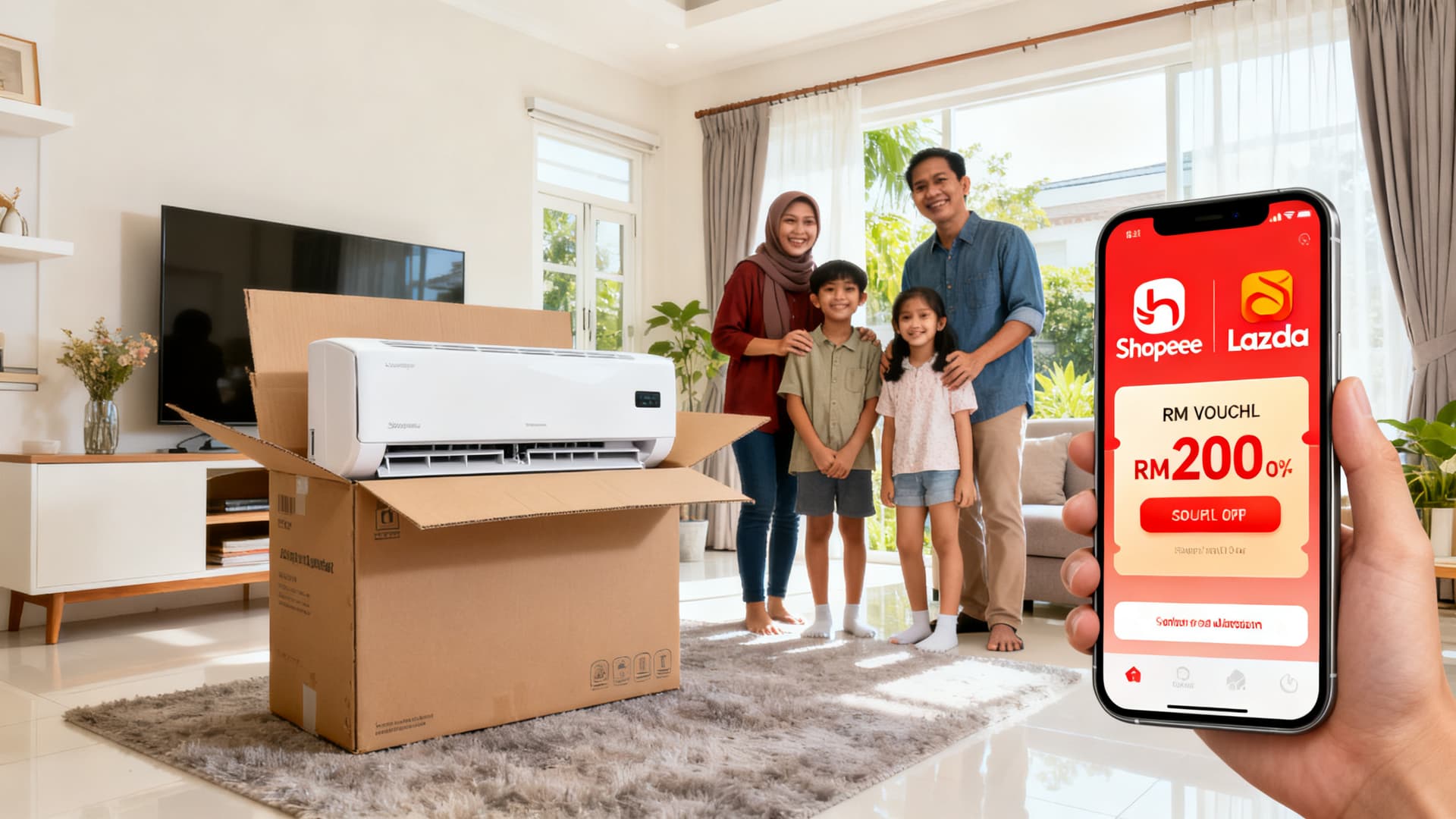 Senarai Aircond Murah 2026 + Voucher RM200 Shopee & Lazada